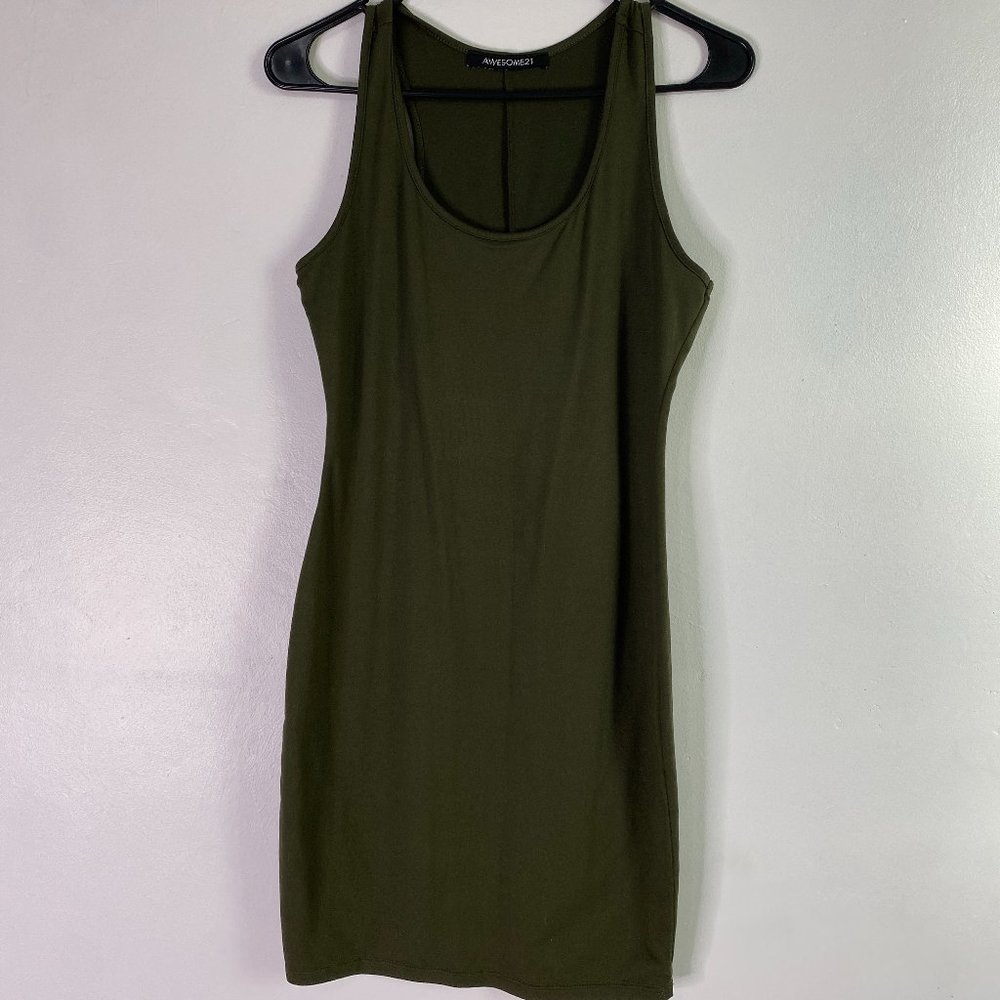 Olive green Bodycon racerback dress